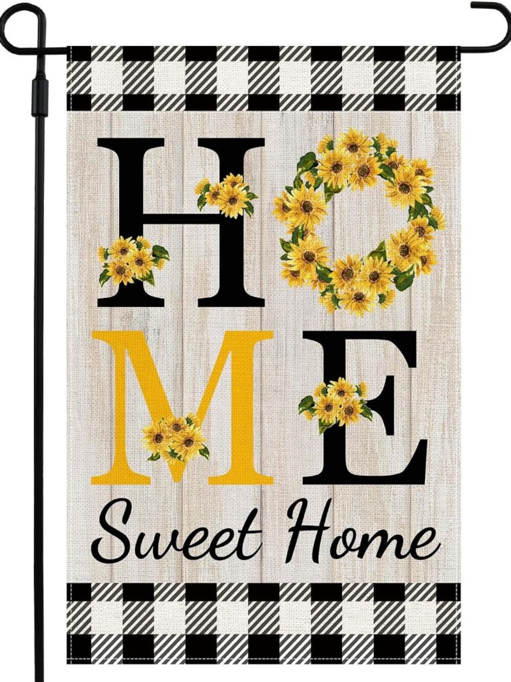 Sunflower Home Sweet Home Garden Flag for Outside, Premium Burlap Autumn Fall Ya